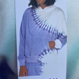 Wildfox Tie-Dye White Purple Hoodie Sweatshirt Size L